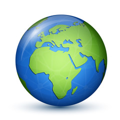World Globe Map - Africa