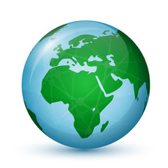 World Globe Map - Africa