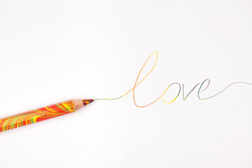Drawing love with a pencil