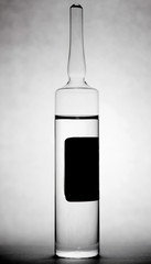 Black and white injection ampule