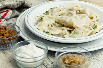boiled dumplings, vareniki