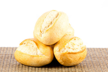 bun bread isolated on white background