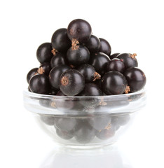 Fresh black currant isolated on white