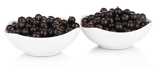 Fresh black currant isolated on white