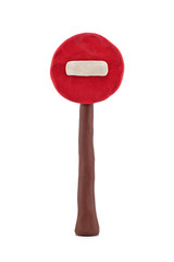 plasticine stop road sign