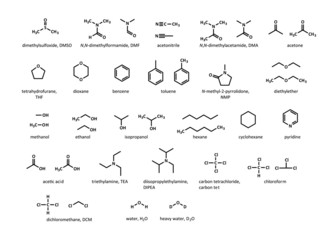 Common organic solvents: DMSO, DMF, acetone, ...