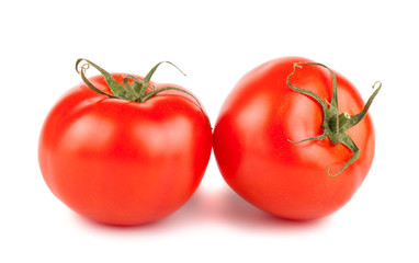 Two ripe red tomatoes