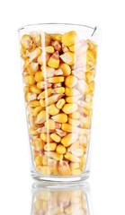 Groats in test tube isolated on white