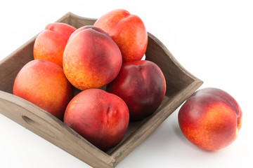 Beautiful red peaches