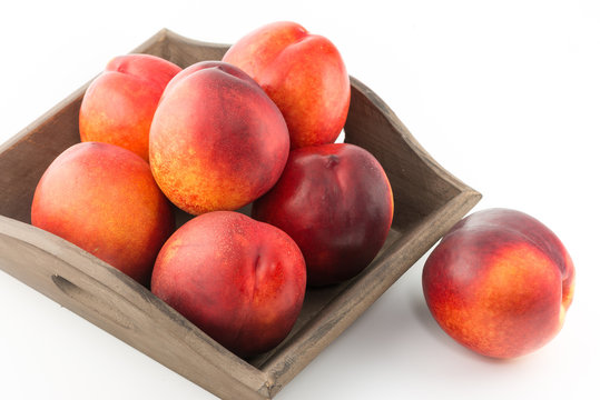 Beautiful red peaches