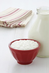 Delicious healthy milk and cottage cheese