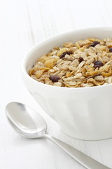 Delicious and healthy muesli cereal