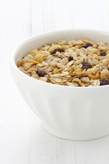 Delicious and healthy muesli cereal