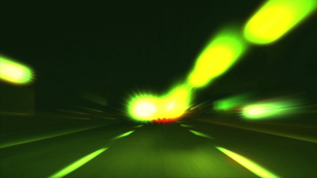 Driving in highway, abstract with motion blur and glow