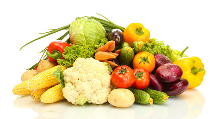 Fresh vegetables isolated on white