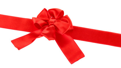 Red bow isolated on white