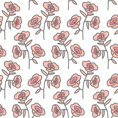 Seamless pattern flowers vector illustration background