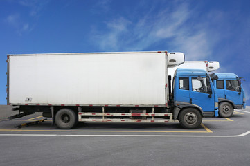 Trucks at parking lot