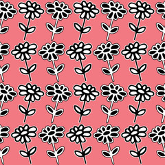 Seamless pattern flowers vector illustration background