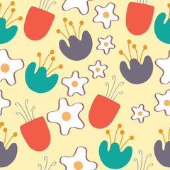 Seamless pattern of flower background , Vector illustration