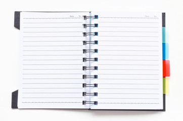open ring binder notebook