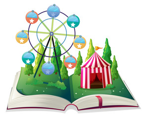 A storybook with a carnival