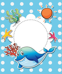 An empty template with sea creatures