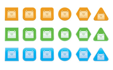 set of date icons of different shape