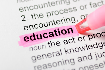Education highlighted in dictionary