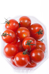 red mini tomatoes in packaging