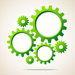 Green Gears Abstract Background
