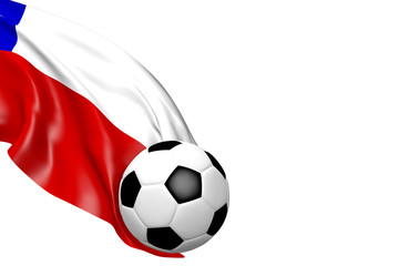 Fototapeta premium Fussball mit Fahne von Chile - 3D