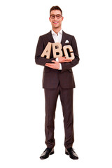 business man writing coaching concept abc bussiness
