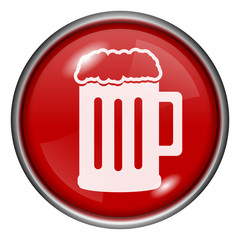 Red round glossy icon