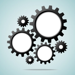 Black Gears Abstract Background