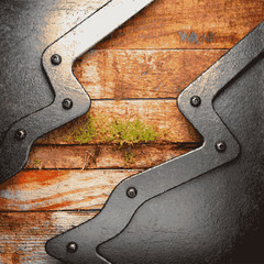 metal and wood background