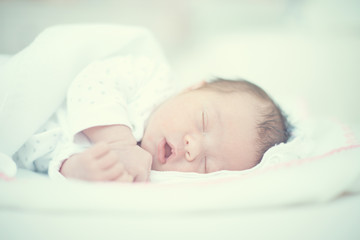 Cute Baby Sleeping With Mouth Open