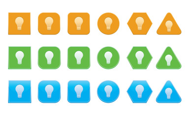 Fototapeta na wymiar set of bulb icons of different shape