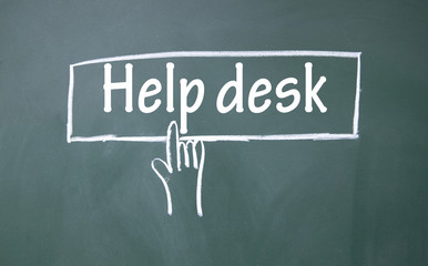 abstract finger click help desk sign