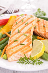 grilled salmon and vegetables