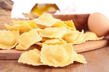 raw ravioli and ingredients