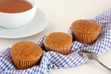 Pumpkin muffins on a table