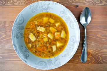 plate with soup