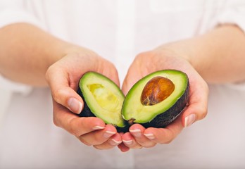 Tropical Avocado Sliced in Half