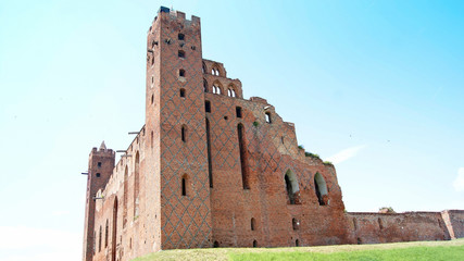 Ruins of medieval Teutonic Order castle in Radzyn Chelminski, Poland