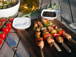 Grilled meat meat with vegetables