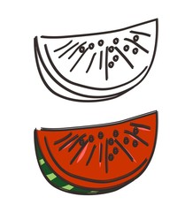 outline art watermelon