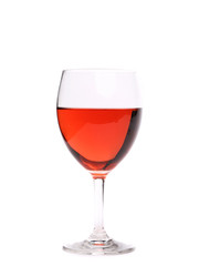 Glass of pink wine