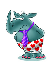 rhino in a tie