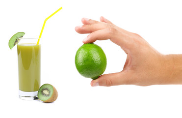 Image of green lime in hand